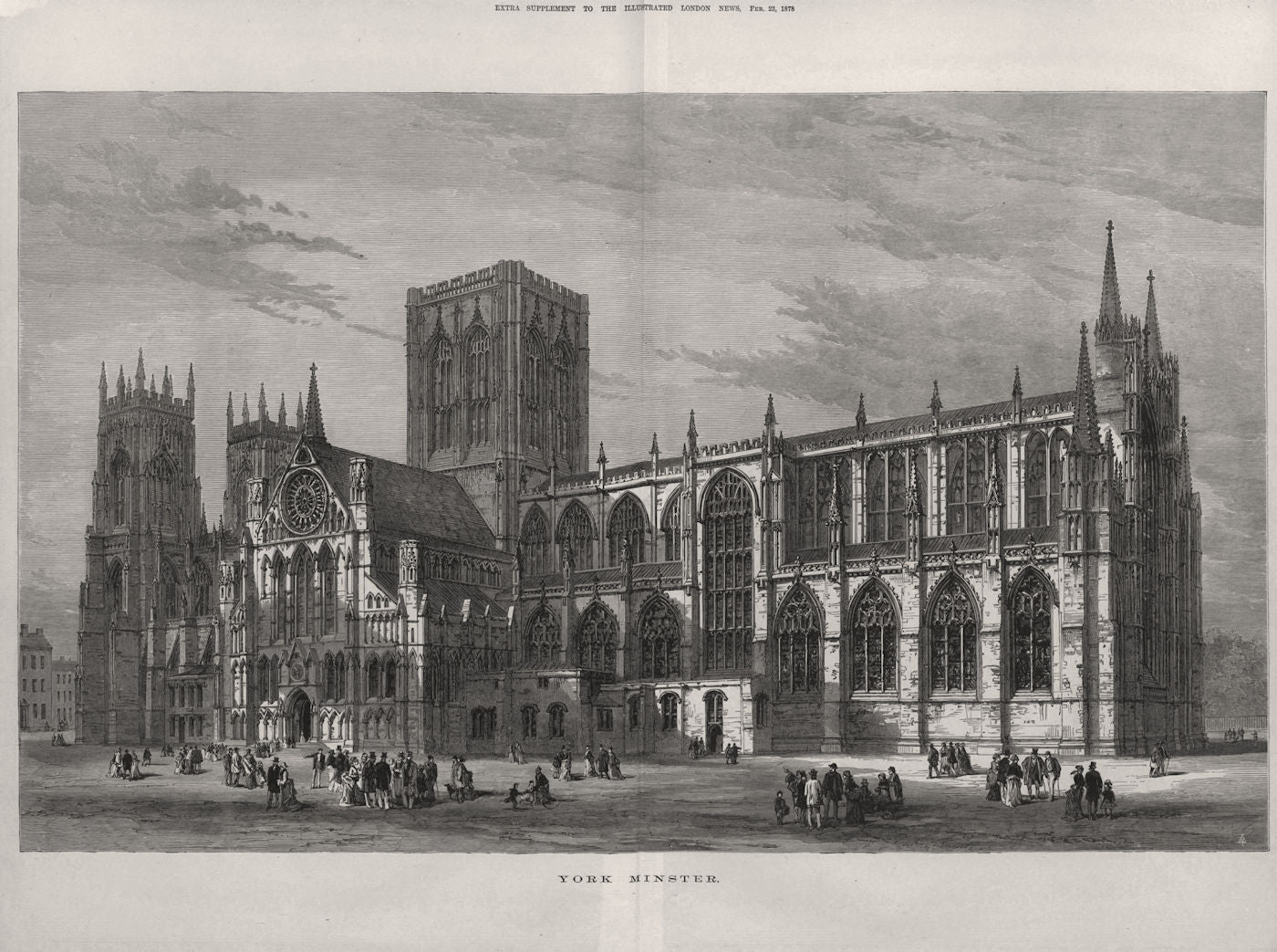 York Minster. Yorkshire. Churches 1878 old antique vintage print picture